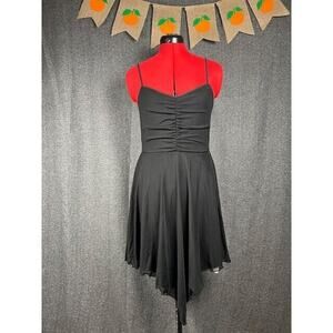Romwe Black Grunge Ruched Front Hanky Hem Cami Dress Size L (8-10)